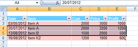 Excel Table insert missing rows